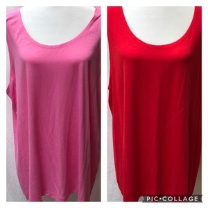 Kate & Mallory (2) Pink & Red Tank Tops Size 2X
